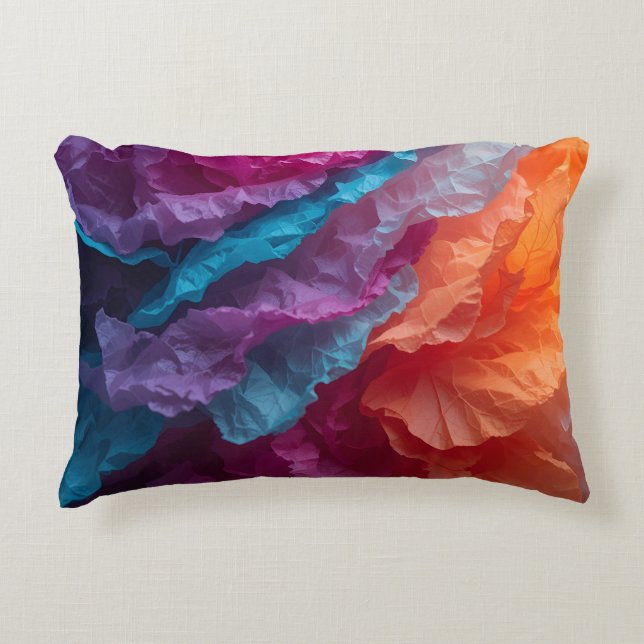 Luminous Abstract Tissue Paper Layers Accent Pillow (Front)