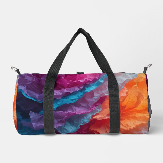 Luminous Abstract Tissue Paper Layers Duffle Bag (Front)