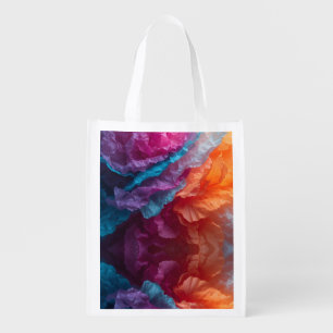 Luminous Abstract Tissue Paper Layers Grocery Bag
