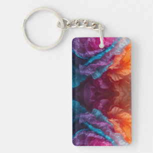 Luminous Abstract Tissue Paper Layers Keychain