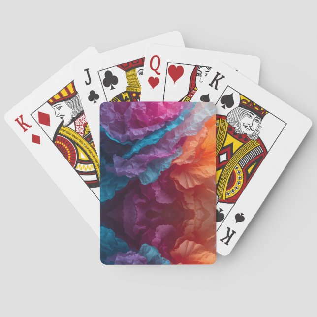 Luminous Abstract Tissue Paper Layers Poker Cards (Back)