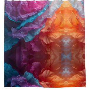 Luminous Abstract Tissue Paper Layers Shower Curtain