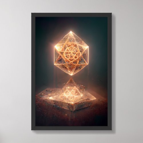 Luminous Ascension Metatrons Cosmic Cube Framed Art