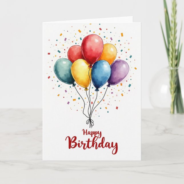 Luminous Balloon Birthday Card (Front)