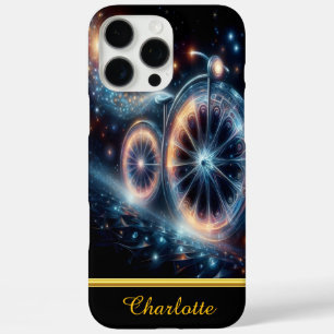 Luminous bicycle is depicted against a dark iPhone 16 pro max case