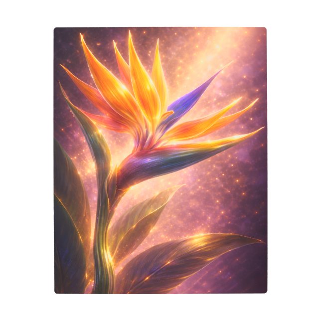 Luminous Bird of Paradise Metal Art Tropical (Front)