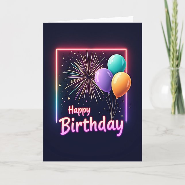 Luminous Birthday Frame Card (Front)