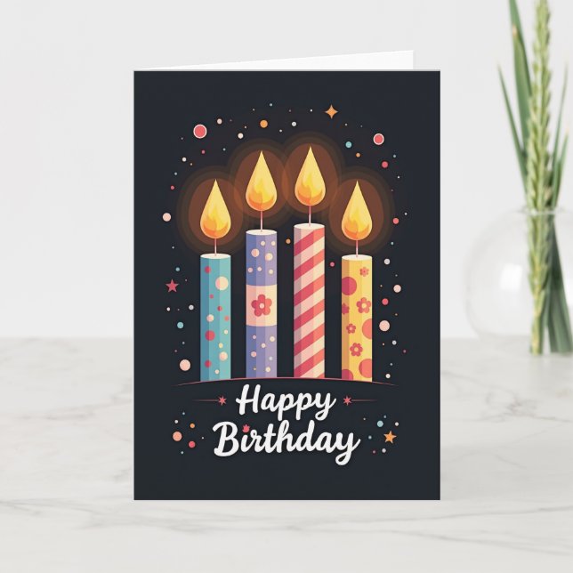 Luminous Birthday Pillars Card (Front)