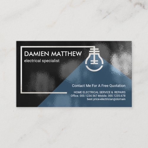 Luminous Black Electrical Outage Electric Wiring Business Card