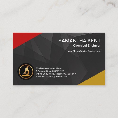 Luminous Black Polygon Crystals Chemistry Business Card