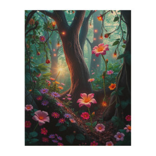 Luminous Bliss in an Enchanted Woodland Wood Wall Art