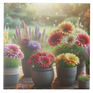 Luminous Bloom Ceramic Tile