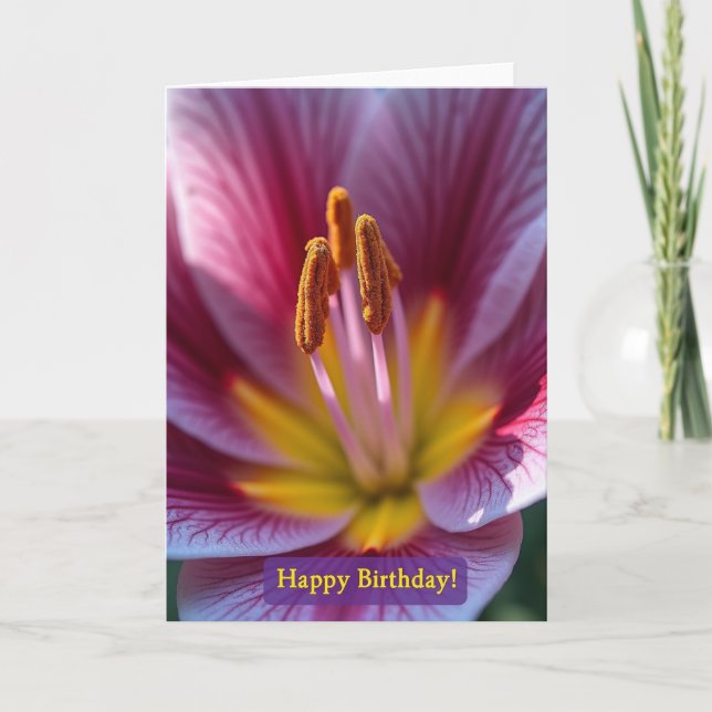 Luminous Blossom Birthday Card (Front)