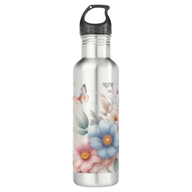 Luminous Blossoms 🌼 Stainless Steel Water Bottle (Front)