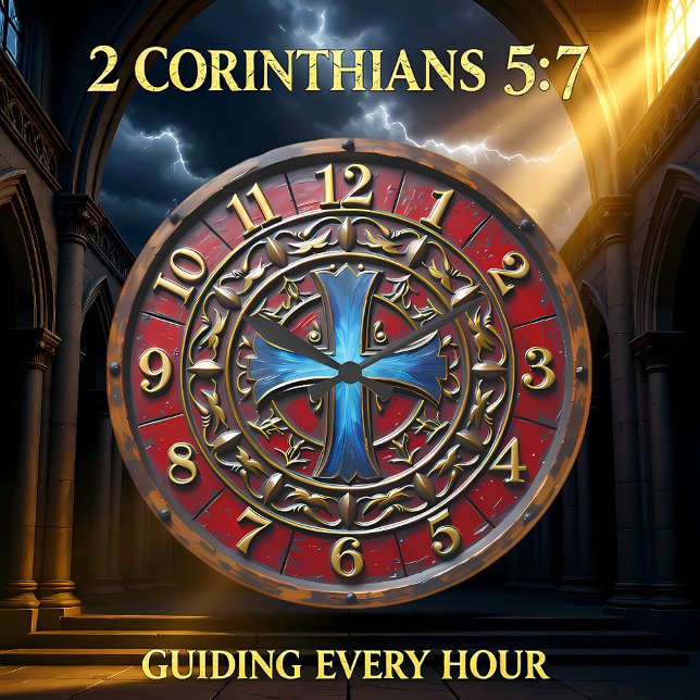 Luminous Blue Cross Ornate Large Clock (Creator Uploaded)