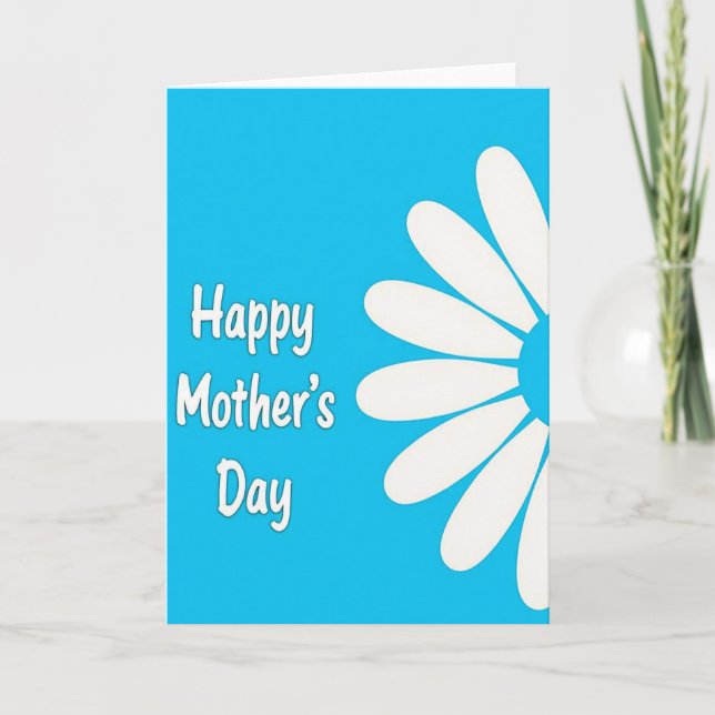 Luminous Blue Mothers Day Card (Front)
