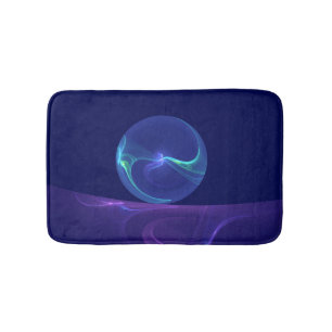 Luminous Blue Purple Dream Abstract Fractal Art Bath Mat