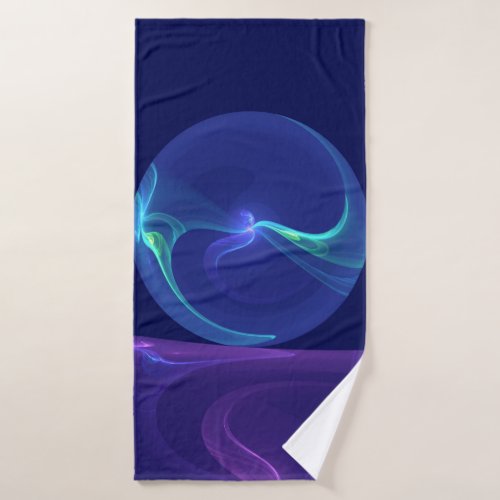 Luminous Blue Purple Dream Abstract Fractal Art Bath Towel