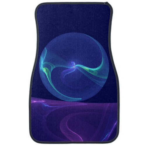 Luminous Blue Purple Dream Abstract Fractal Art Car Floor Mat