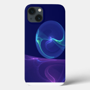 Luminous Blue Purple Dream Abstract Fractal Art iPhone 13 Case
