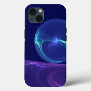Luminous Blue Purple Dream Abstract Fractal Art iPhone 13 Case