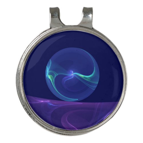 Luminous Blue Purple Dream Abstract Fractal Art Golf Hat Clip