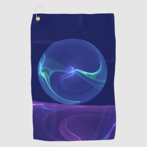 Luminous Blue Purple Dream Abstract Fractal Art Golf Towel