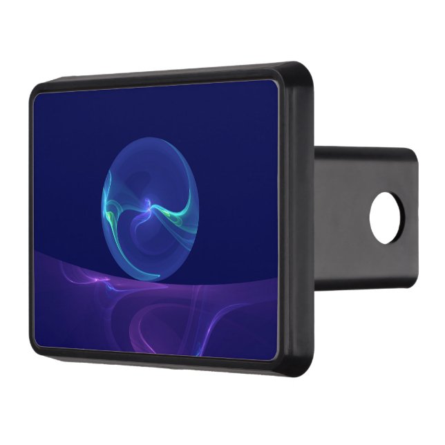 Luminous Blue Purple Dream Abstract Fractal Art Hitch Cover (Left)