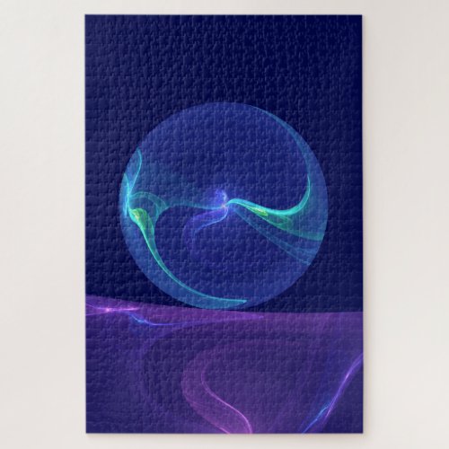 Luminous Blue Purple Dream Abstract Fractal Art Jigsaw Puzzle