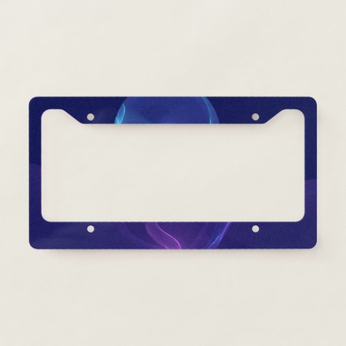 Luminous Blue Purple Dream Abstract Fractal Art License Plate Frame