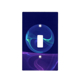 Luminous Blue Purple Dream Abstract Fractal Art Light Switch Cover
