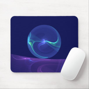 Luminous Blue Purple Dream Abstract Fractal Art Mouse Pad