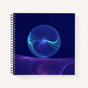 Luminous Blue Purple Dream Abstract Fractal Art Notebook