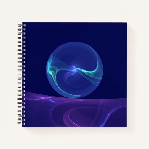 Luminous Blue Purple Dream Abstract Fractal Art Notebook