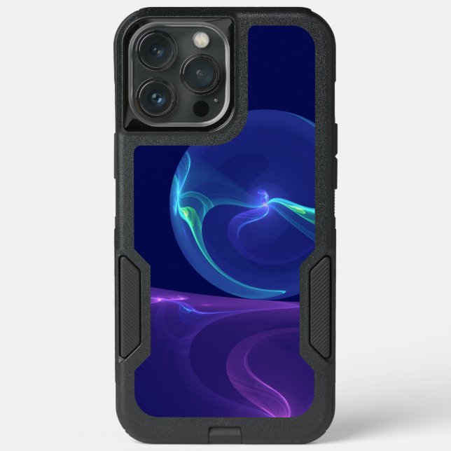 Luminous Blue Purple Dream Abstract Fractal Art Otterbox iPhone Case (Back)