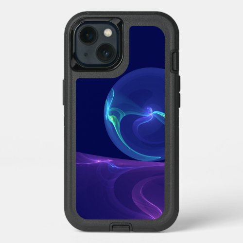 Luminous Blue Purple Dream Abstract Fractal Art iPhone 13 Case
