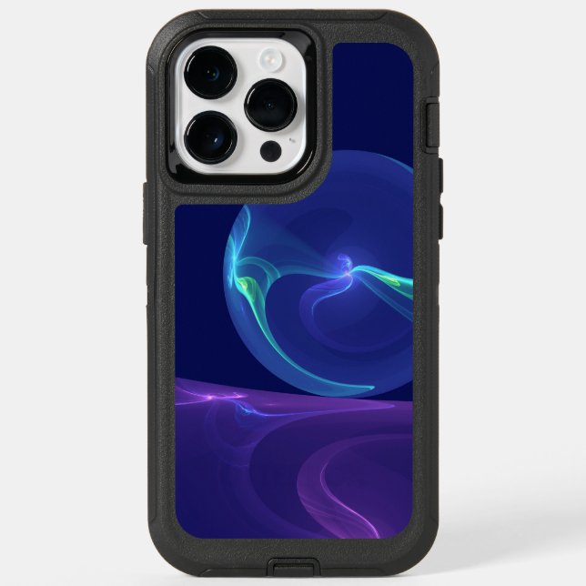Luminous Blue Purple Dream Abstract Fractal Art Otterbox iPhone Case (Back)