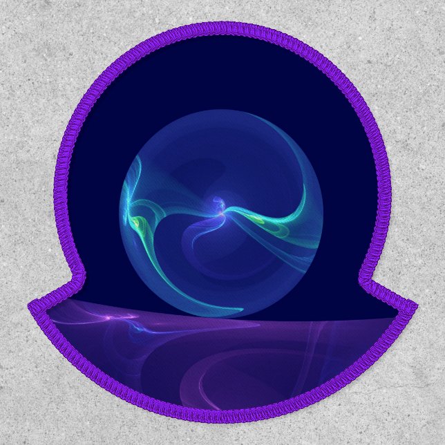 Luminous Blue Purple Dream Abstract Fractal Art Patch (Front)