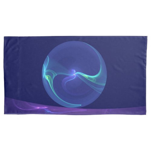 Luminous Blue Purple Dream Abstract Fractal Art Pillow Case