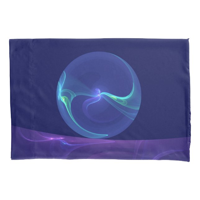 Luminous Blue Purple Dream Abstract Fractal Art Pillow Case (Front)