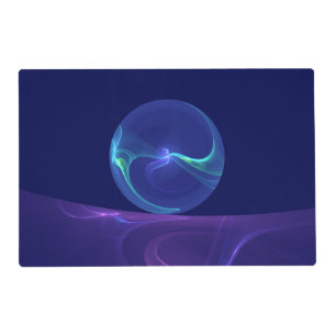 Luminous Blue Purple Dream Abstract Fractal Art Placemat
