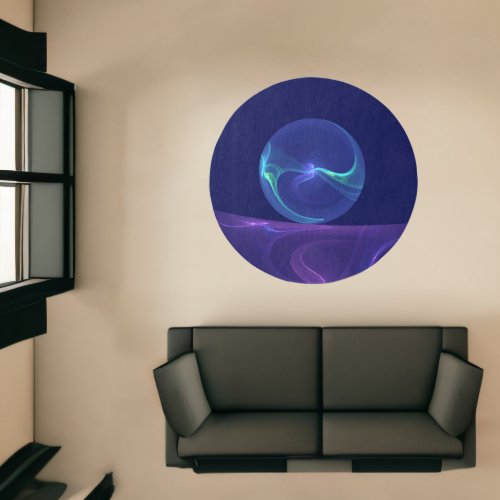 Luminous Blue Purple Dream Abstract Fractal Art Rug