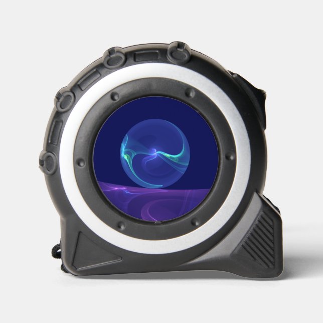 Luminous Blue Purple Dream Abstract Fractal Art Tape Measure (Front)