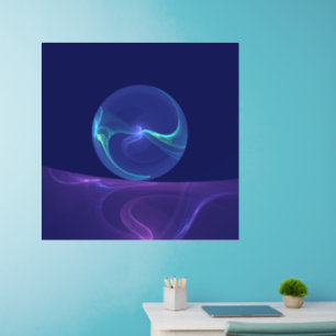 Luminous Blue Purple Dream Abstract Fractal Art Wall Decal