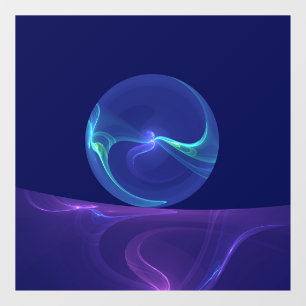 Luminous Blue Purple Dream Abstract Fractal Art Window Cling