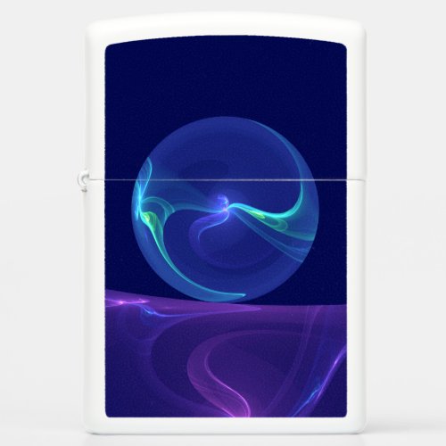 Luminous Blue Purple Dream Abstract Fractal Art Zippo Lighter