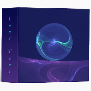 Luminous Blue Purple Dream Abstract Fractal Text 3 Ring Binder