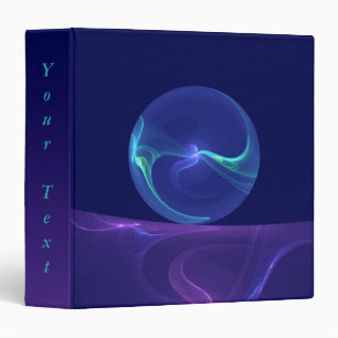 Luminous Blue Purple Dream Abstract Fractal Text 3 Ring Binder