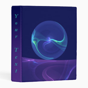 Luminous Blue Purple Dream Abstract Fractal Text Mini Binder