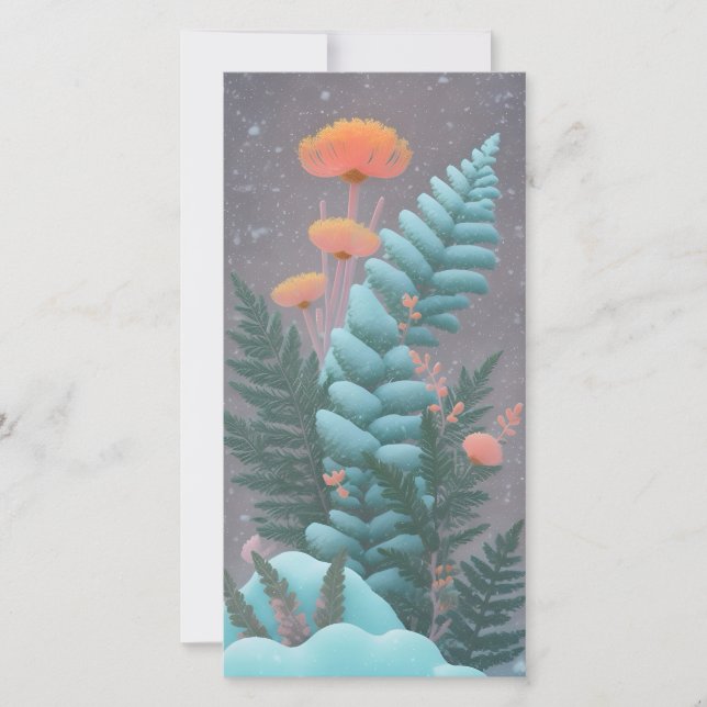 Luminous Botanical Announcement Card | holiday (Front)